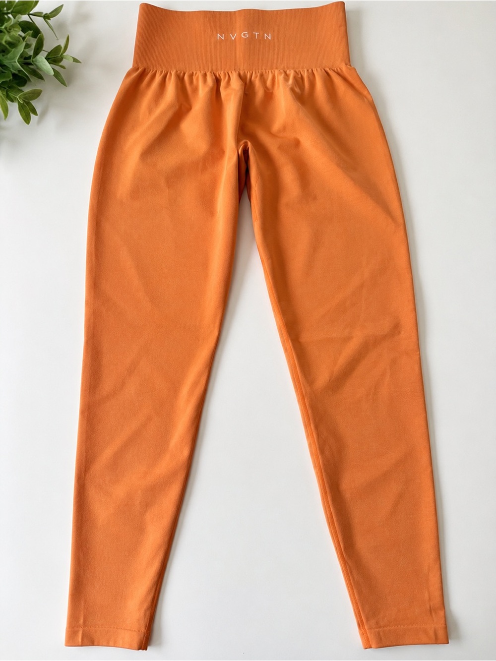 NVGTN Kids Orange High-Waist Solid Leggings